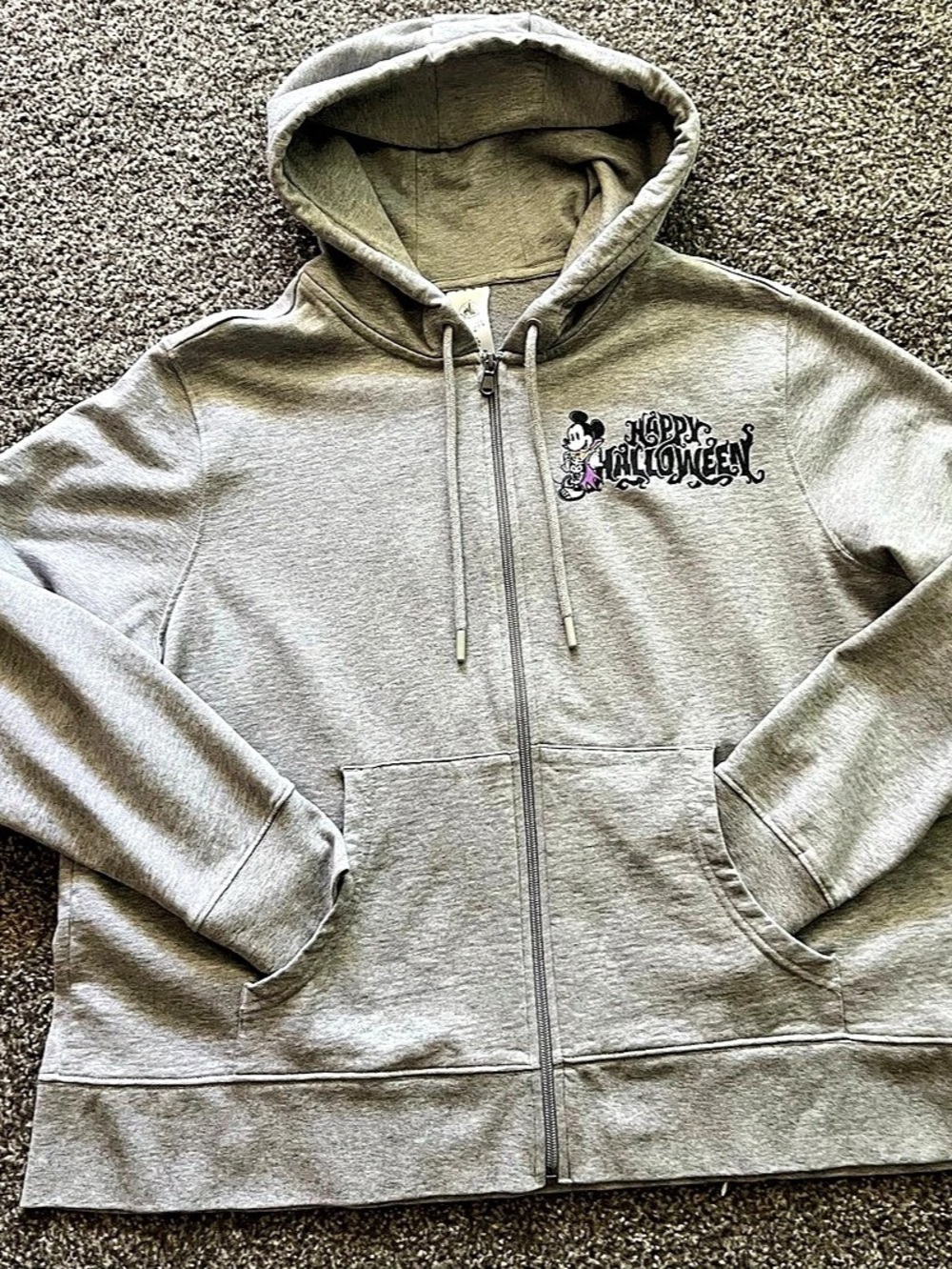 Disney A Ghoul's Best Friend Halloween Full-Zip Hoodie Gray XL